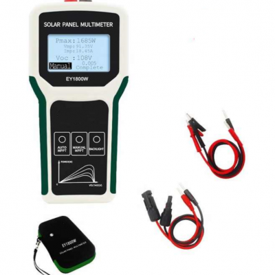 Musktool- EY1800W(5-1800W) LCD MPPT Solar Panel Multimeter Solar Panel Tester Intelligent Current Tester Voltage Tester Digital Power Photovoltaic Meter VOC