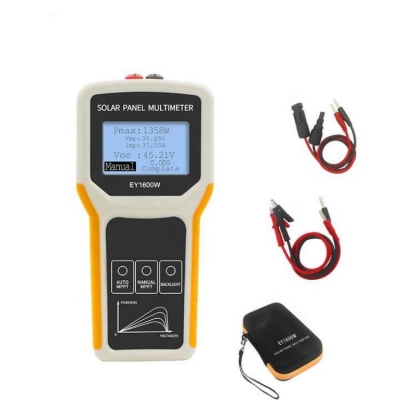 Musktool- EY1600W(5-1600W) LCD MPPT Solar Panel Multimeter Solar Panel Tester Intelligent Current Tester Voltage Tester Digital Power Photovoltaic Meter VOC