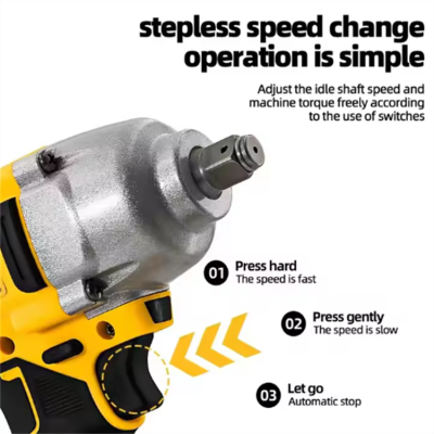 Musktool-DCF892 Electric Cordless 1/2\" Brushless Impact Wrench Compact Three-Speed Pneumatic Cannon Industrial Power Wrenches