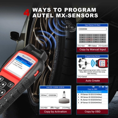 Muaktool-For Autel MaxiTPMS TS508WF TPMS Programming Tool MX-Sersors 315/433MHz Relearn Activate All Sensors Read Clear DTCs TPMS Reset