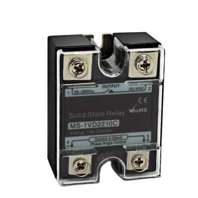 Musktool-MS-1VD2210C Miniature Solid State SSR Relay 10A with 4-20ma for Dimming LED Lights Voltage Regulation Dimmable Lighting Systems