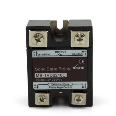 Musktool-MS-1VD2210C Miniature Solid State SSR Relay 10A with 4-20ma for Dimming LED Lights Voltage Regulation Dimmable Lighting Systems