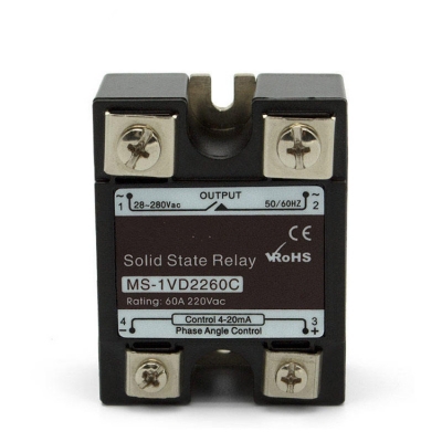 Musktool-MS-1VD2260C 60A Analog 4-20ma SSR Single Phase Voltage Regulator for Industrial Use for Solar Systems